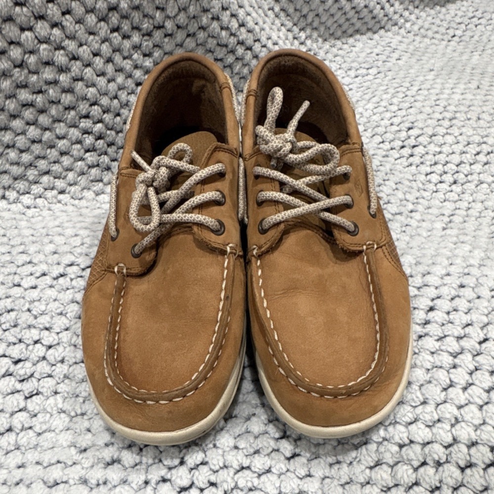 Sperry Gamefish Jr. Boys Boat Shoes Brown Leather Lace-Up US 5.5M‎ YB56564